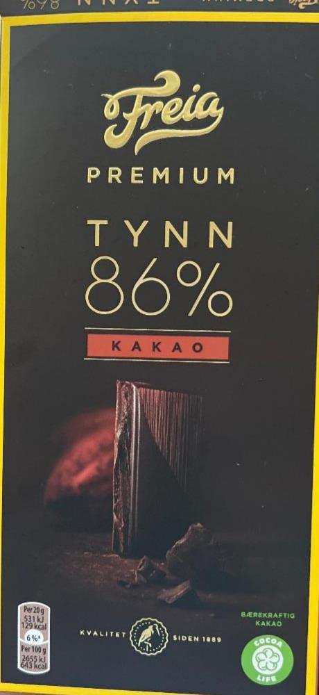 Фото - Шоколад черный 86% Premium Tynn Freia
