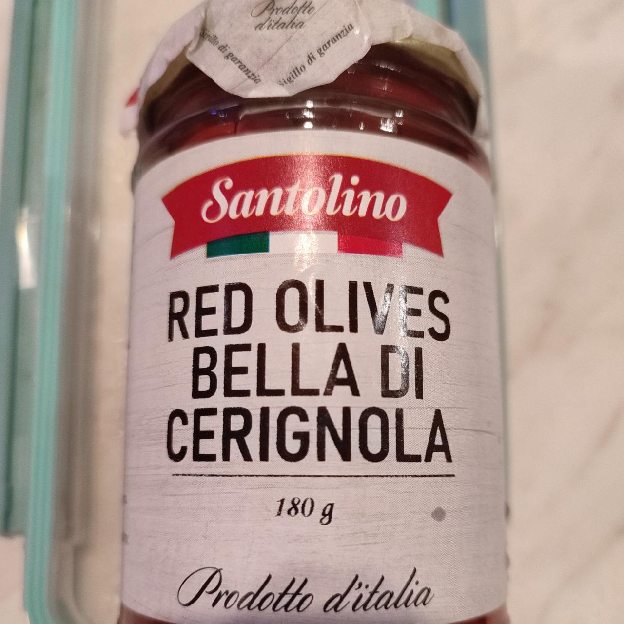 Фото - Оливки красные с косточками в рассоле Santolino