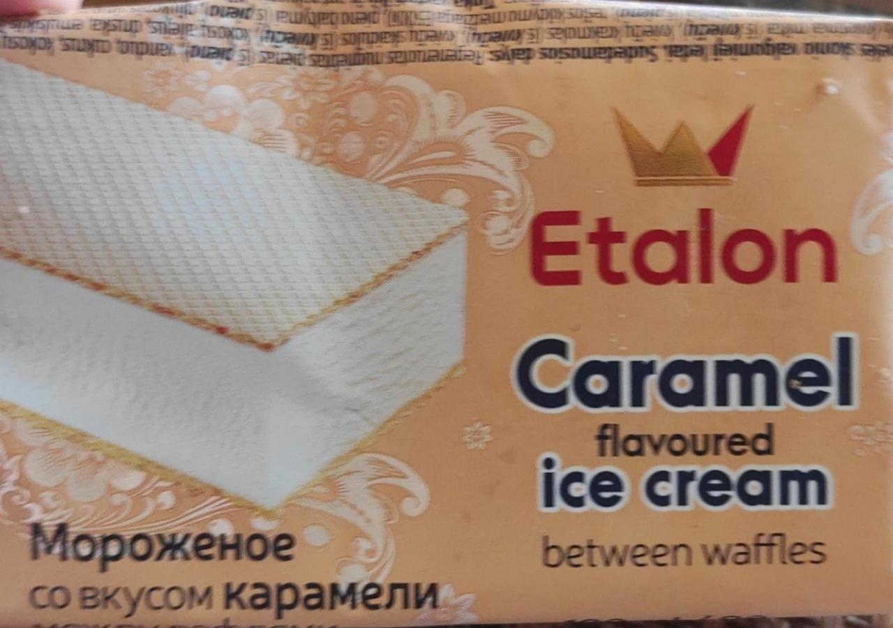 Фото - мороженое пломбир в вафлях со вкусом карамели Etalon