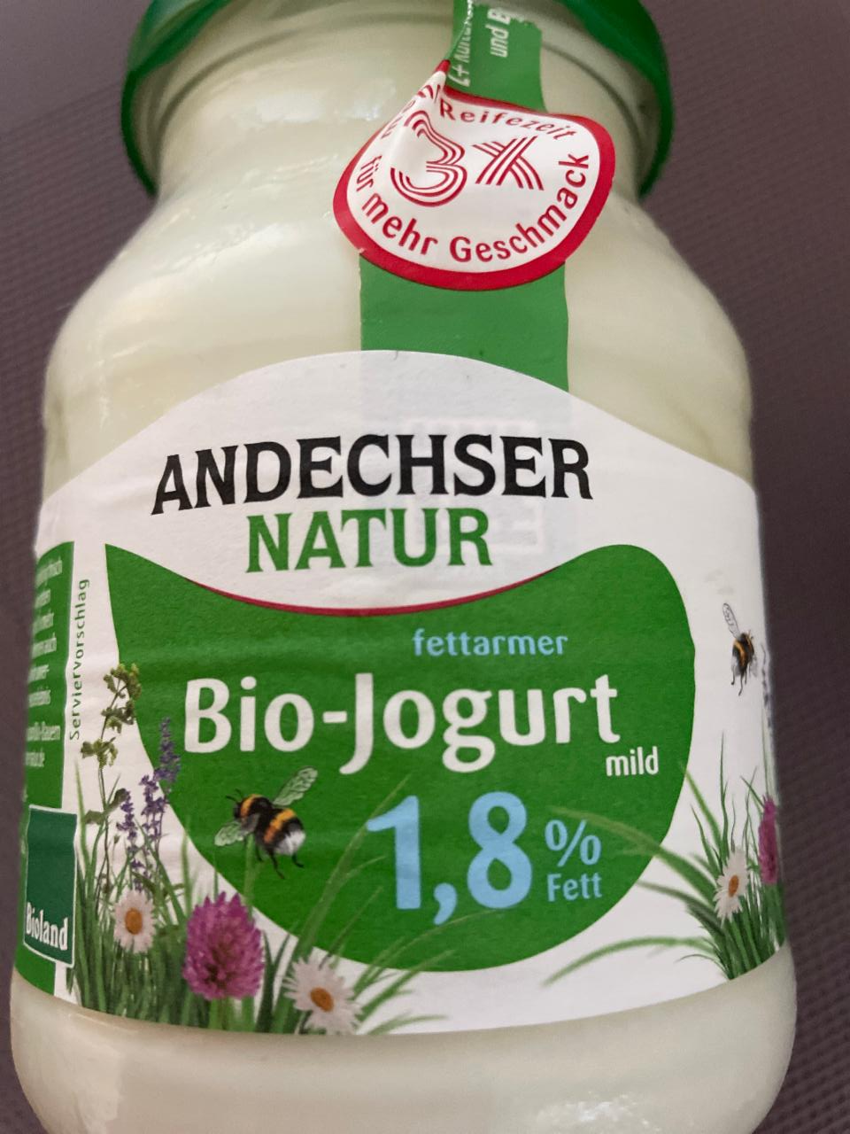 Фото - Fettarmer Bio Joghurt Mild 1.8%, Natur Andechser natur