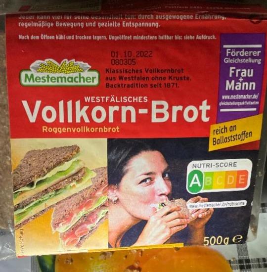 Фото - Хлеб ржаной цельнозерновой Vollkorn-Brot Mestemacher