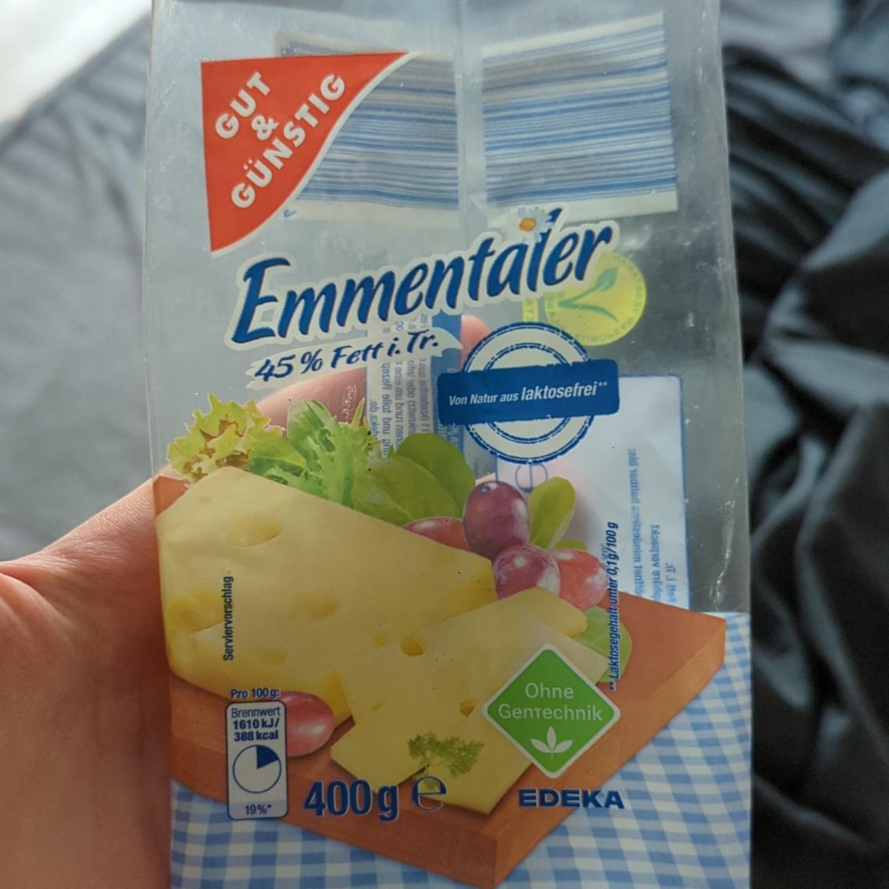 Фото - сыр эмменталер ломтиками Emmentaler 45% Fett Gut&Günstig
