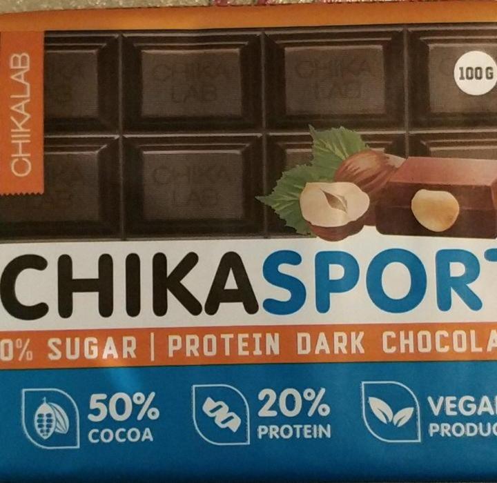 Фото - Chikasport protein dark chocolate темный шоколад с протеином Chikalab