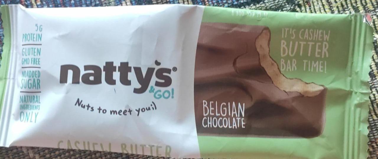 Фото - батончик с пастой кешью в бельгийском шоколаде Natty's