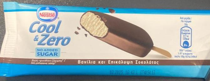 Фото - Cool&Zero Vanilkový nanuk v čokoládě 40% bez přidaného cukru Nestlé