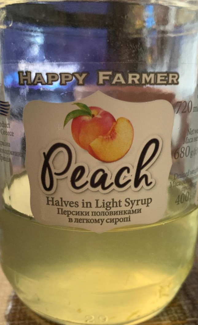 Фото - персики в легком сиропе Happy Farmer