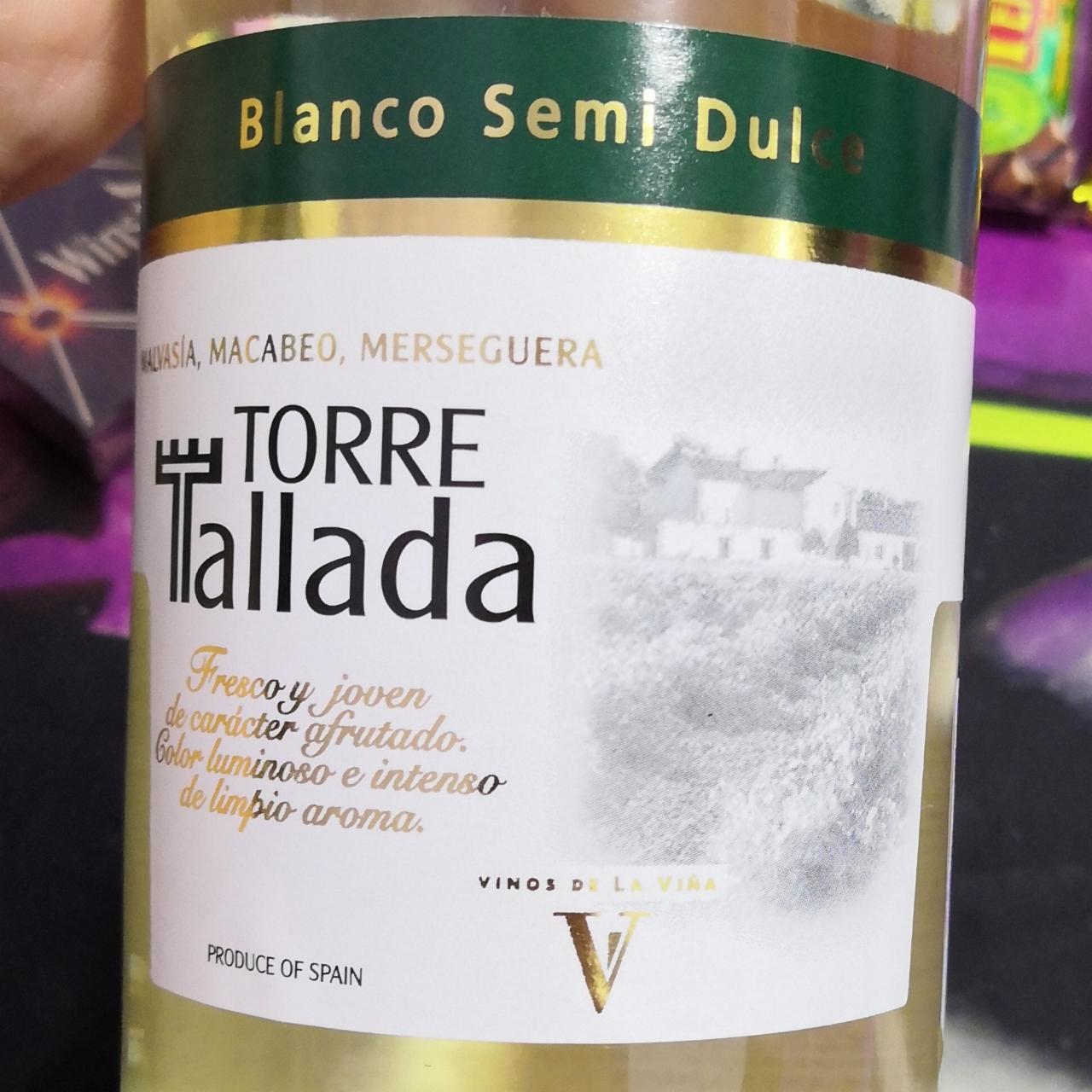 Фото - Вино полусладкое белое Blanco Semi Dulce Torre Tallada