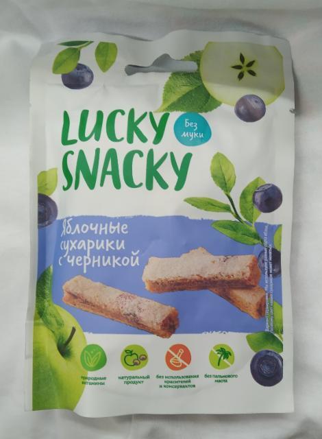 Фото - Lucky Snacky яблочные сухарики с черникой