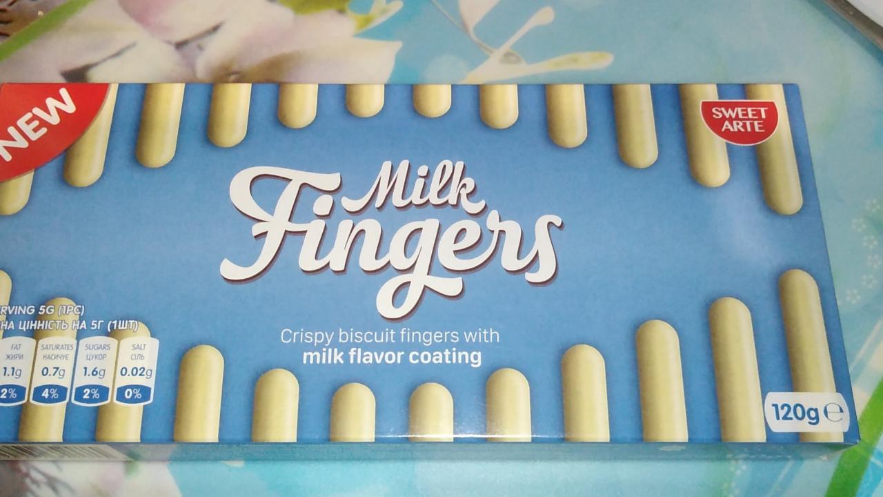 Фото - Печенье cахарное в молочной глазури Choco Fingers Milk Sweet Arte