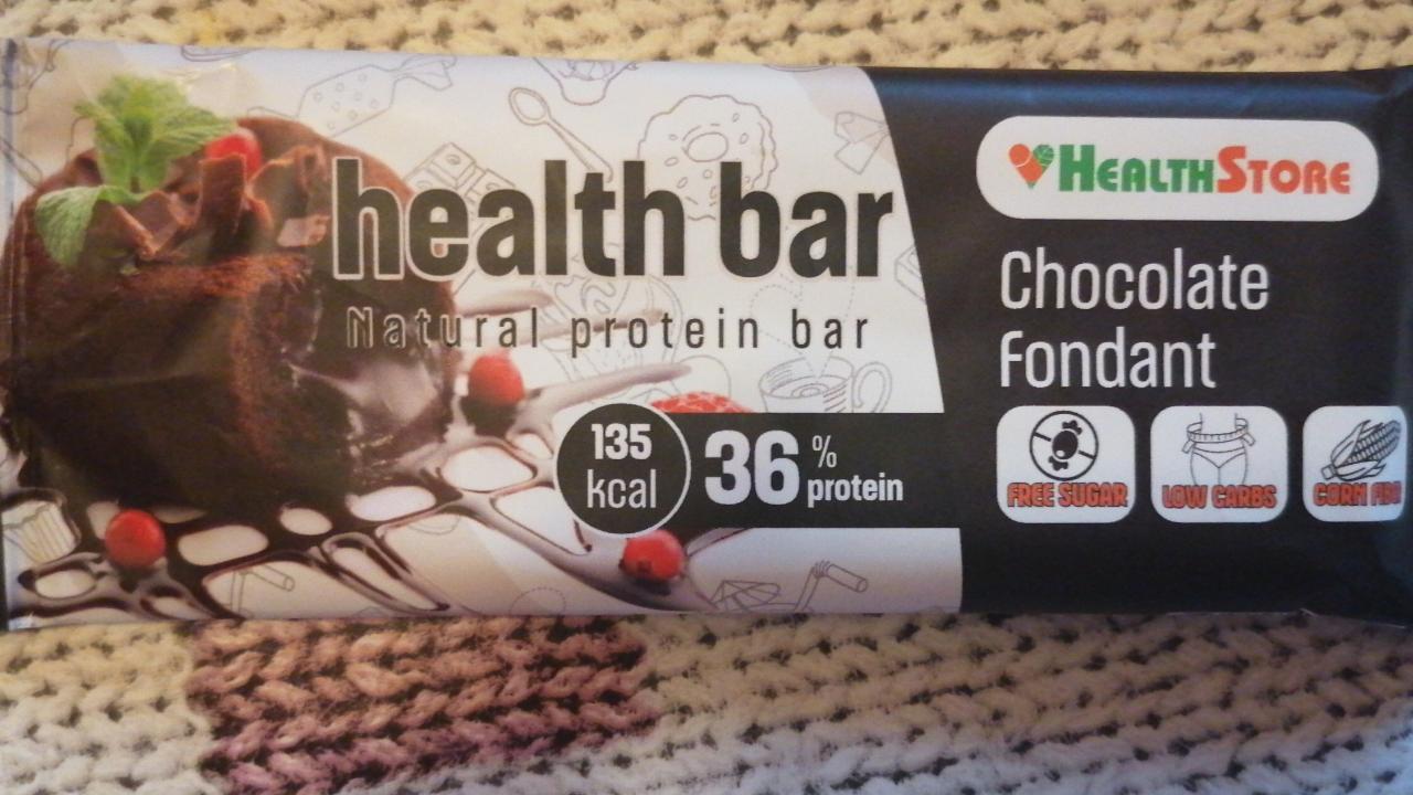 Фото - Батончик протеиновый со вкусом Шоколадный health bar Netural protein bar Chocolate Fondant Фондант HealthStore