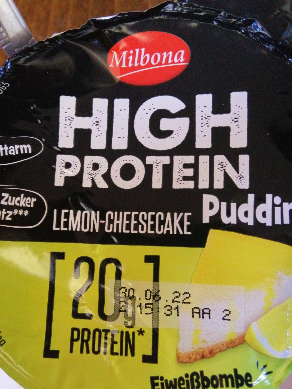 Фото - Протеиновый йогурт High protein pudding lemon-cheesecake Milbona