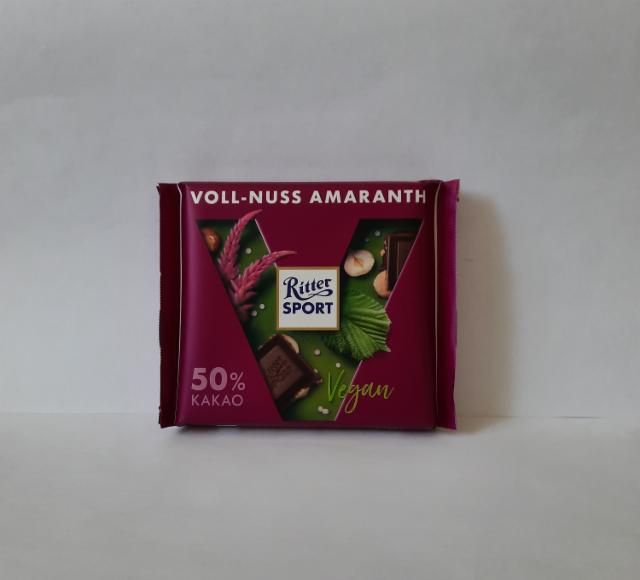 Фото - Шоколад темный с орехом лещины и амарантом Ritter Sport voll-nuss amaranth