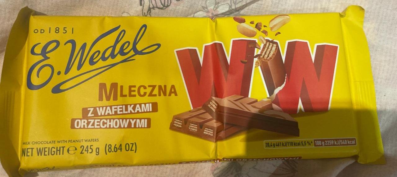 Фото - Шоколад молочный с вафельками и орехами Mleczna z wafelkami orzechowym E.Wedel
