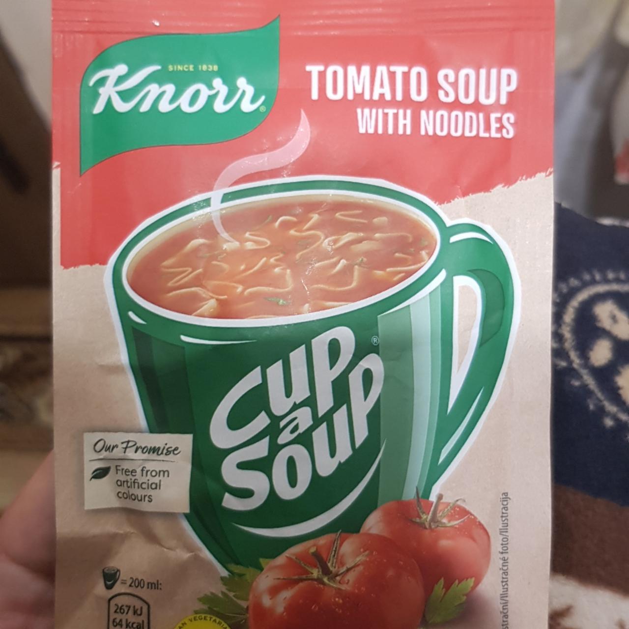 Фото - CupASoup Tomato soup with noodles Knorr