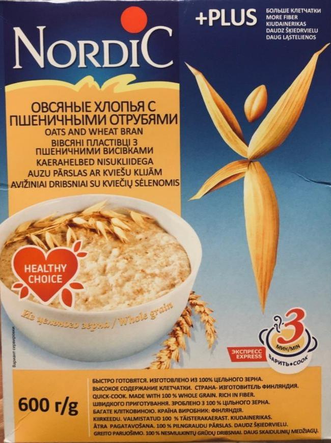 Фото - овсяные хлопья с пшеничными отрубями Nordic