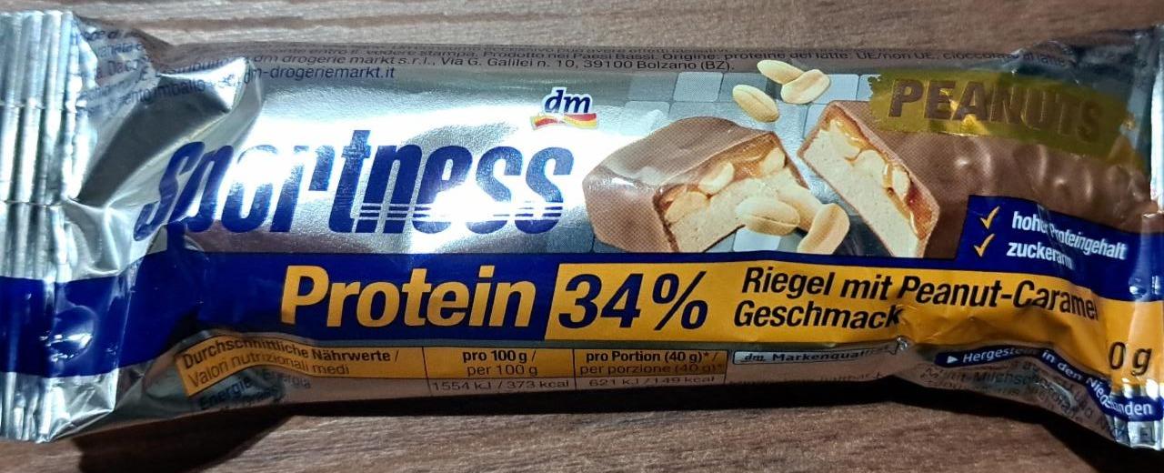 Фото - Батончик протеиновый со вкусом арахиса и карамели Protein 34% Sportness