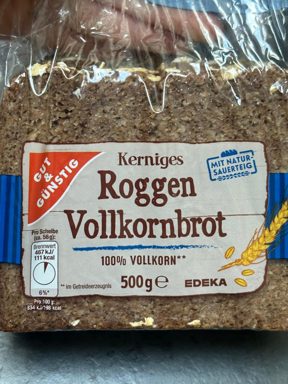 Фото - Цельнозерновой черный хлеб Roggen Vollkornbrot Edeka Gut&Günstig