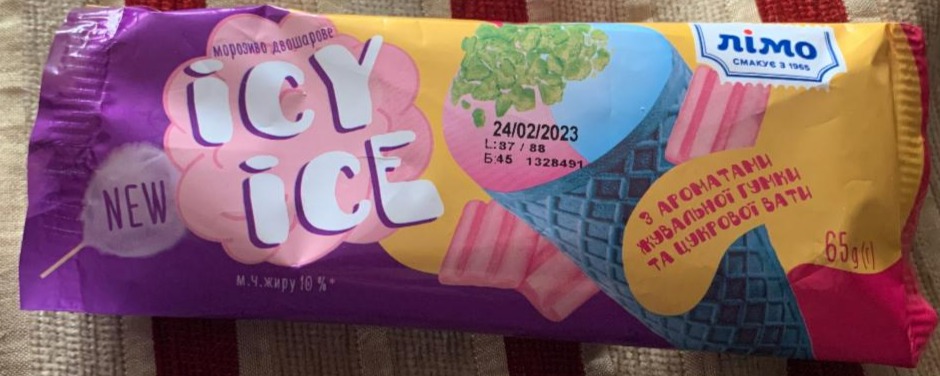 Фото - Мороженое-рожок ICY ICE с ароматами жевательной резинки и сахарной ваты Лимо