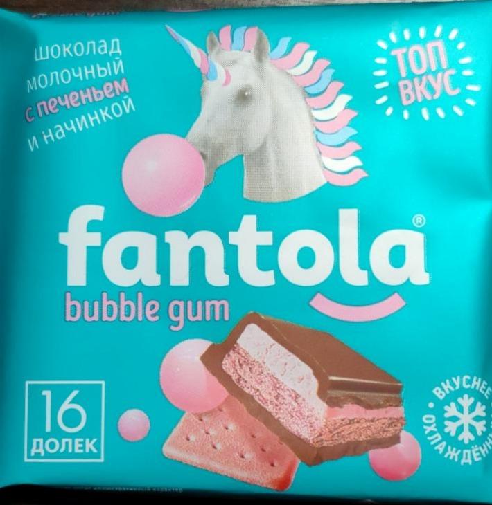 Фото - Шоколад молочный с начинкой со вкусом Bubble gum и печеньем Fantola