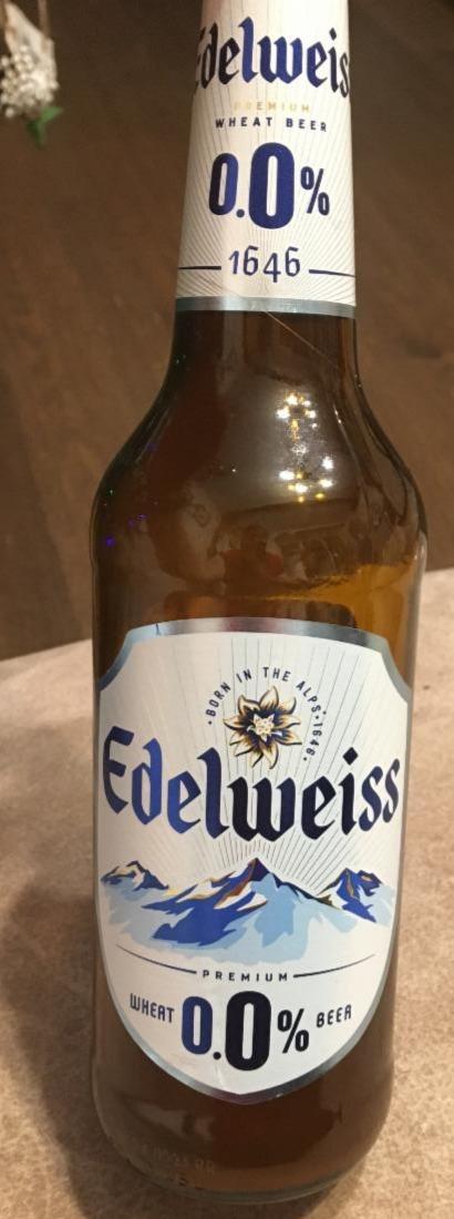 Фото - Пиво 0% безалкогольное светлое пшеничное нефильтрованное Edelweiss