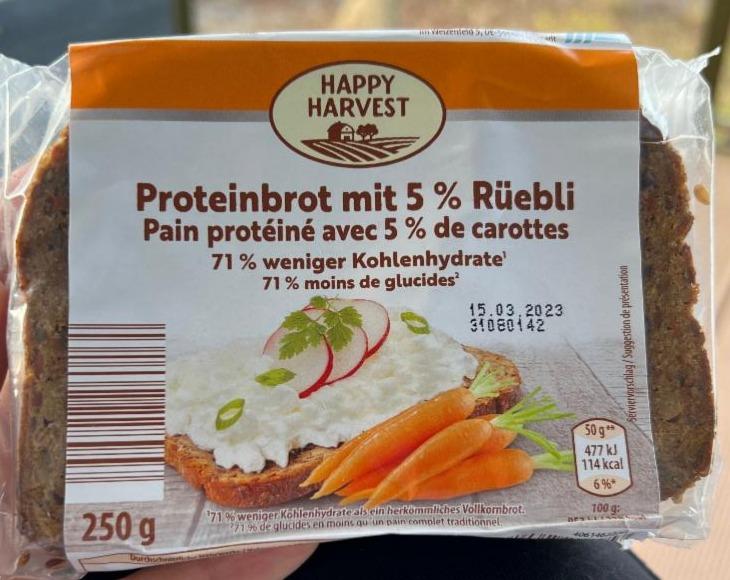Фото - Хлеб ржаной протеиновый с морковью 5% Happy Harvest