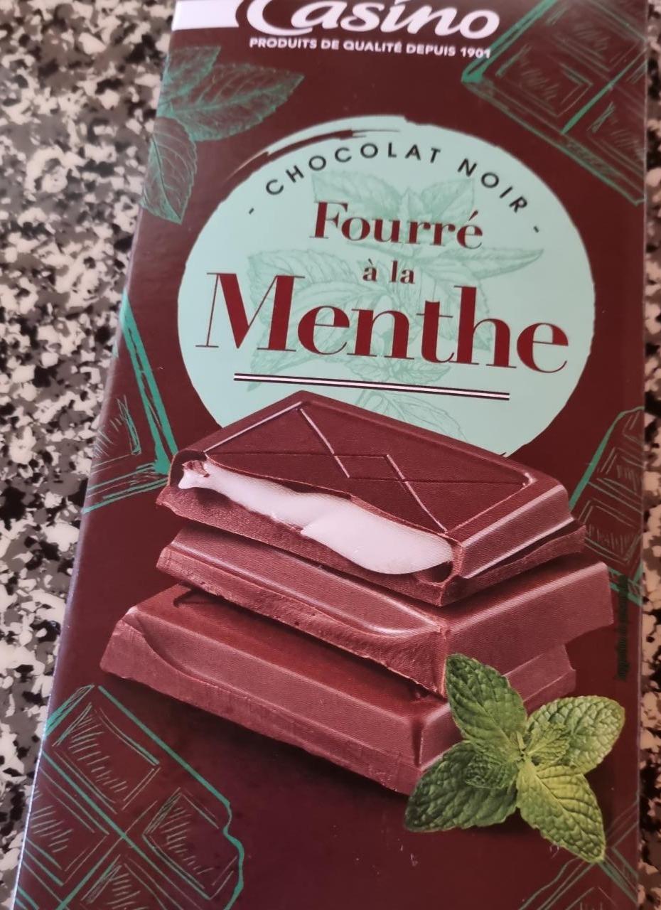 Фото - молочный шоколад с мятной начинкой Fourre a la menthe Casino