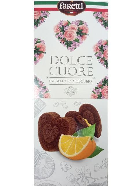 Фото - Faretti Dolce Cuore какао-бисквиты с сочной апельсиновой начинкой