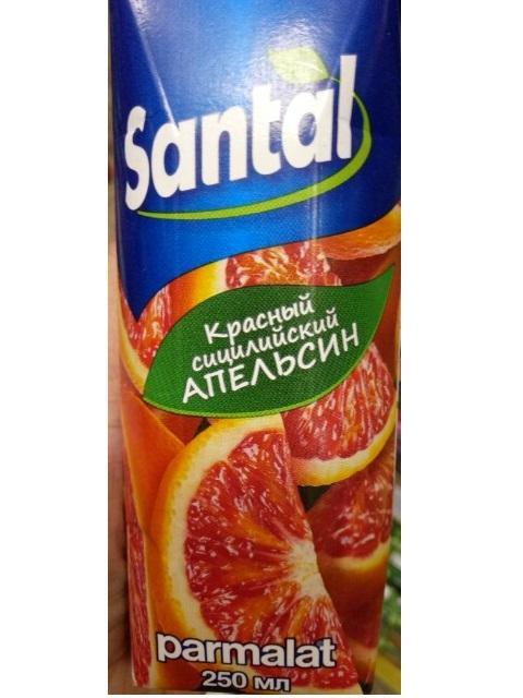 Фото - Напиток сокосодержащий Santal Красный сицилийский апельсин
