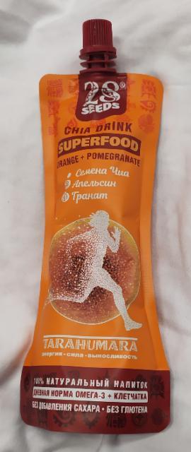 Фото - Напиток ЧИА Superfood (СУПЕРФУД) 28 seeds Апельсин, Гранат