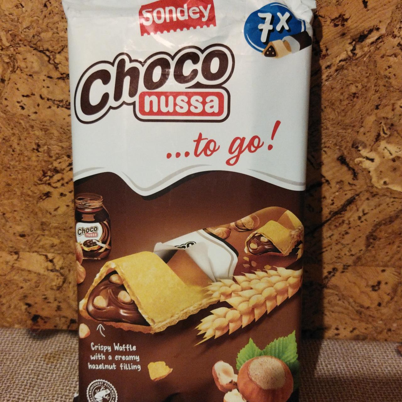Фото - Вафля хрустящая с начинкой со вкусом ореха Choco Nussa Sondey