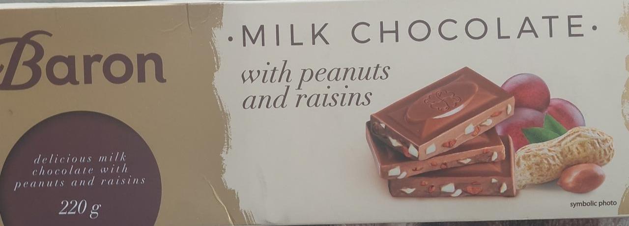 Фото - Шоколад молочный с арахисом и изюмом Baron