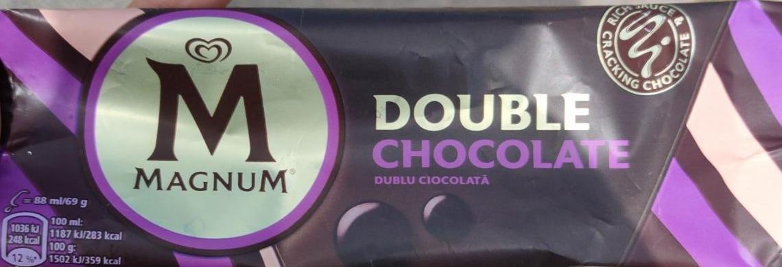 Фото - Мороженое 12% эскимо шоколадное и с шоколадным соусом Double Chocolate Magnum