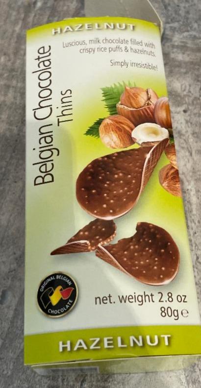 Фото - Шоколадные чипсы Hazelnut Belgian Chocolate Thins