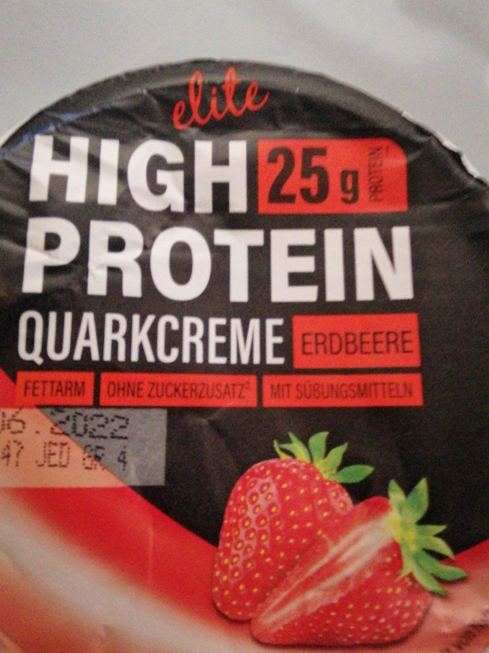Фото - Протеиновый йогурт High Protein Quarkcreme Erdbeere Elite