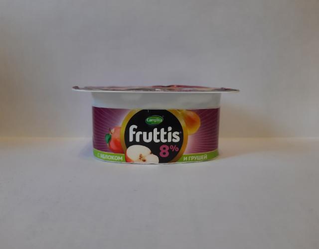 Фото - Продукт йогуртный с яблоком и грушей 8% Fruttis СуперЭкстра