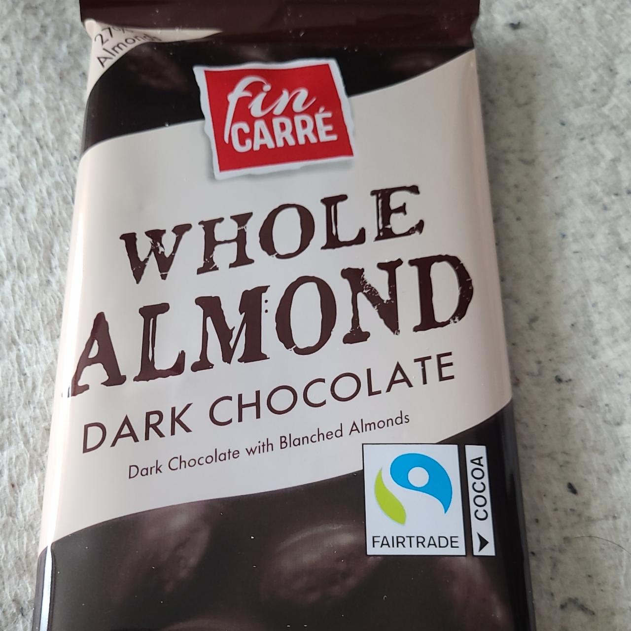 Фото - темный шоколад с цельным миндалем Fin Carre