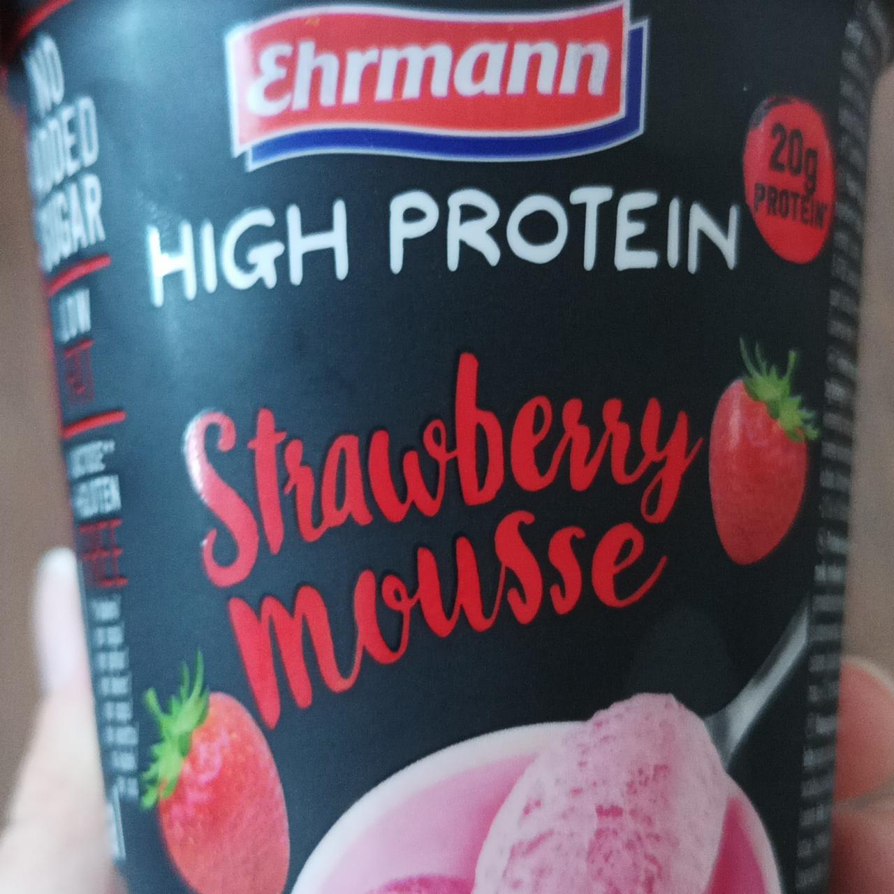 Фото - Мусс клубничный High Protein Strawberry Mousse High Protein Ehrmann