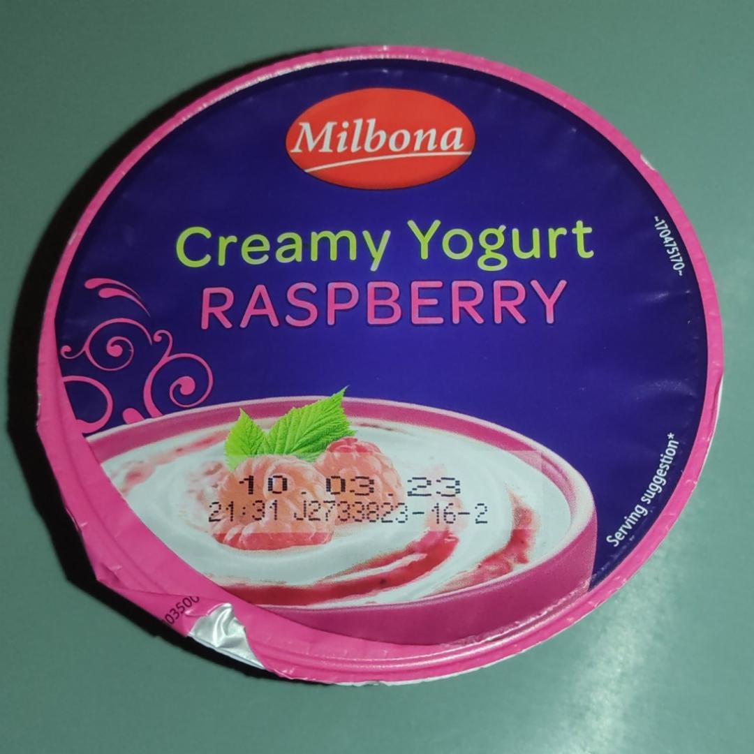 Фото - кремовый йогурт малина Milbona