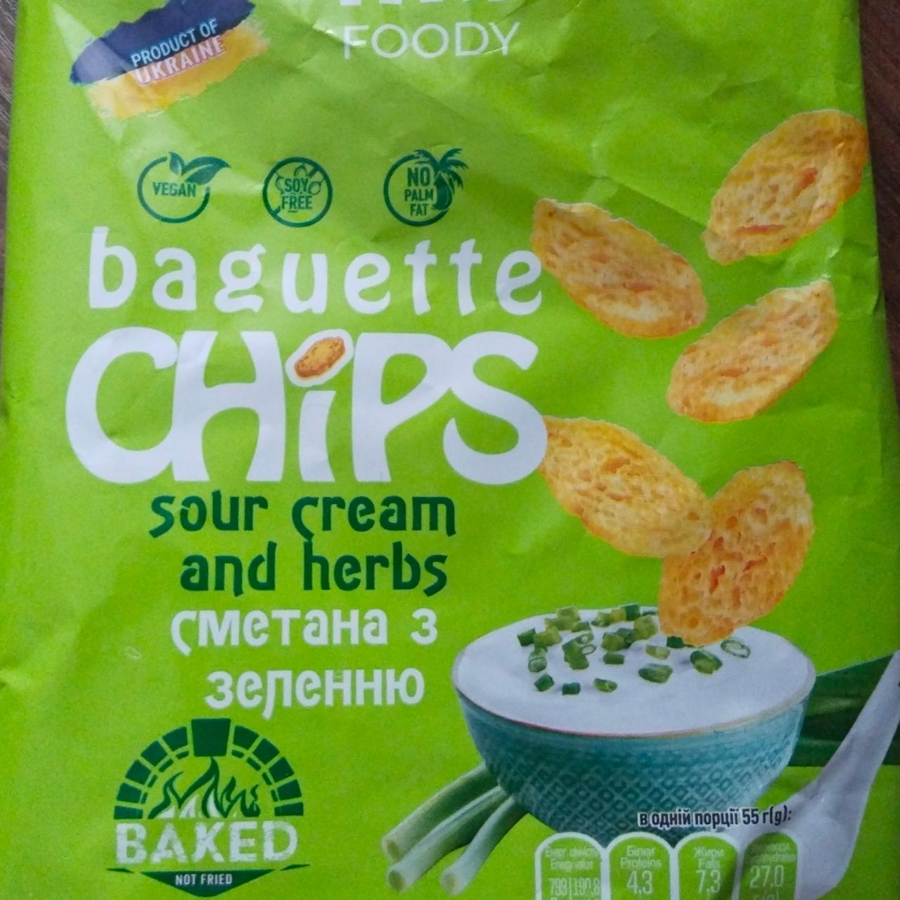 Фото - Багеты пшеничные Сметана с зеленью Foody Baguette chips MB Foody