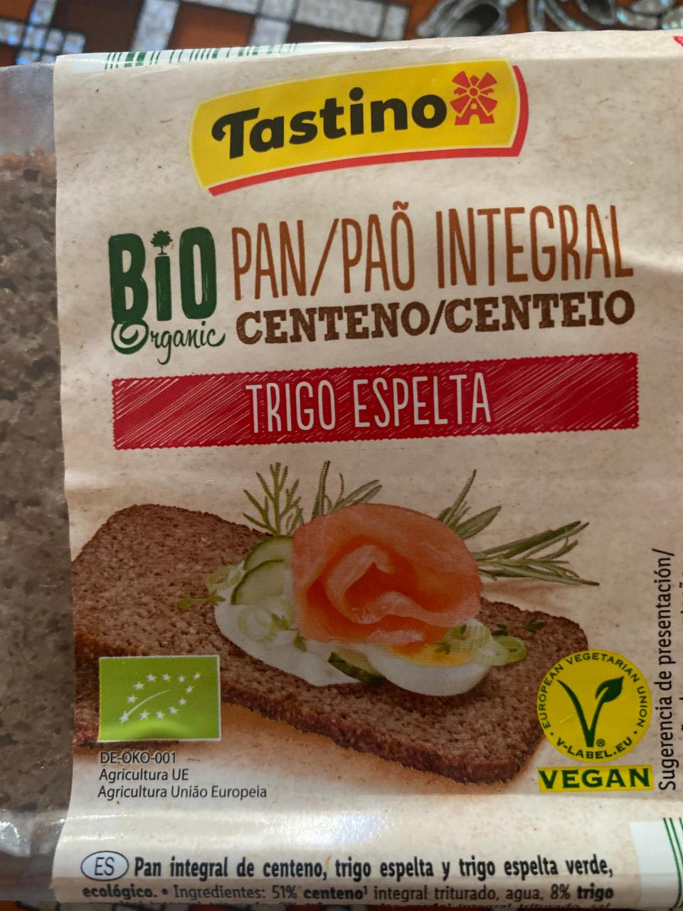 Фото - хлеб ржаной Pão integral trigo espelta Tastino