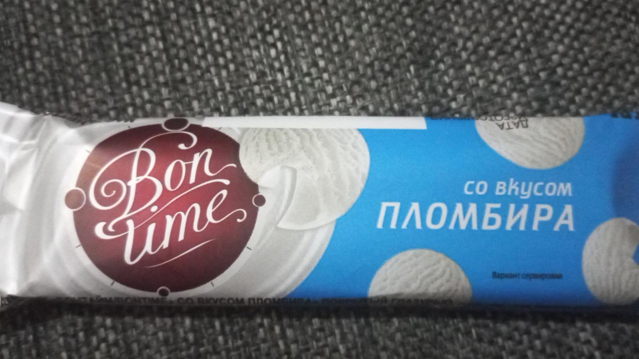 Фото - Батончик со вкусом пломбира, покрытый глазурью Bon time Бонтайм