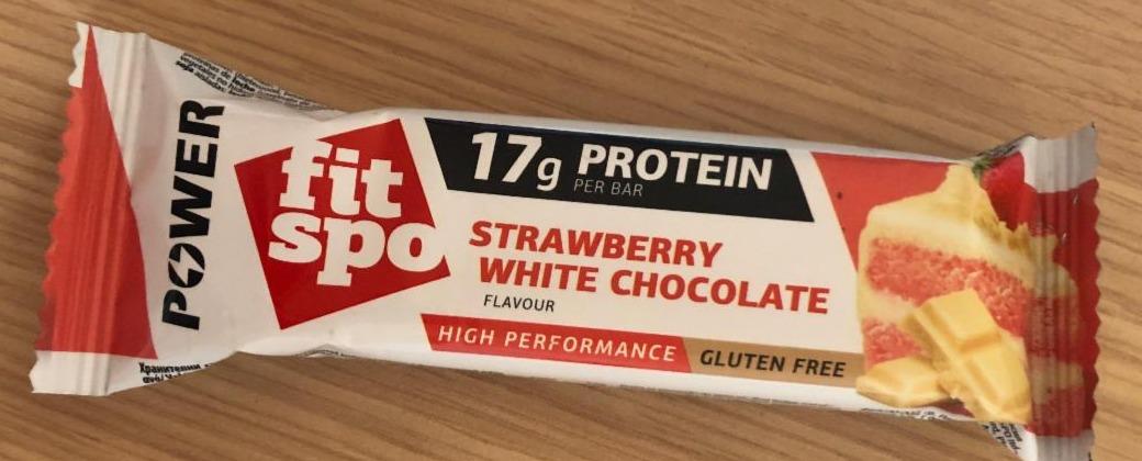 Фото - Протеиновый батончик strawberry white chocolate Fit Spo Power