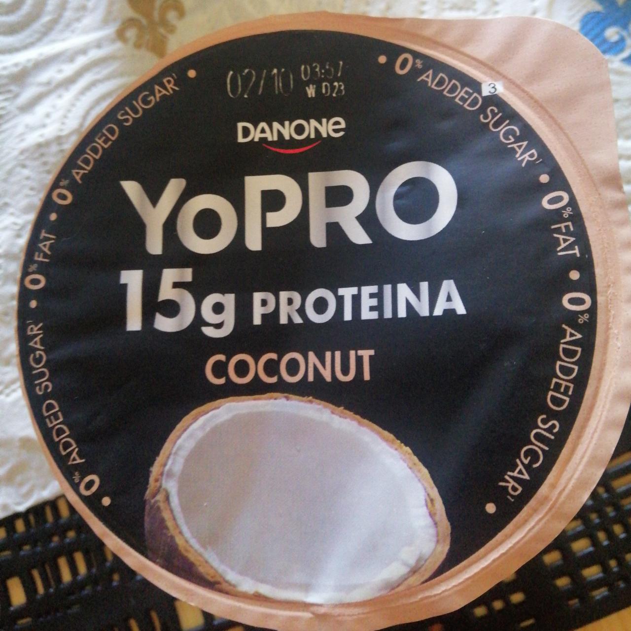 Фото - Йогурт протеиновый со вкусом кокоса Protein Coconut YoPro Danone