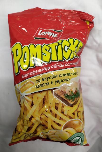 Фото - картофельные чипсы со вкусом сливочного масла и укропа Pomsticks Lorenz