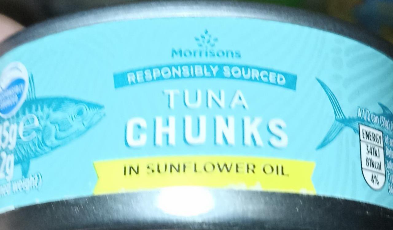 Фото - Тунец кусочками в подсолнечном масле Tuna Chunks Morrisons