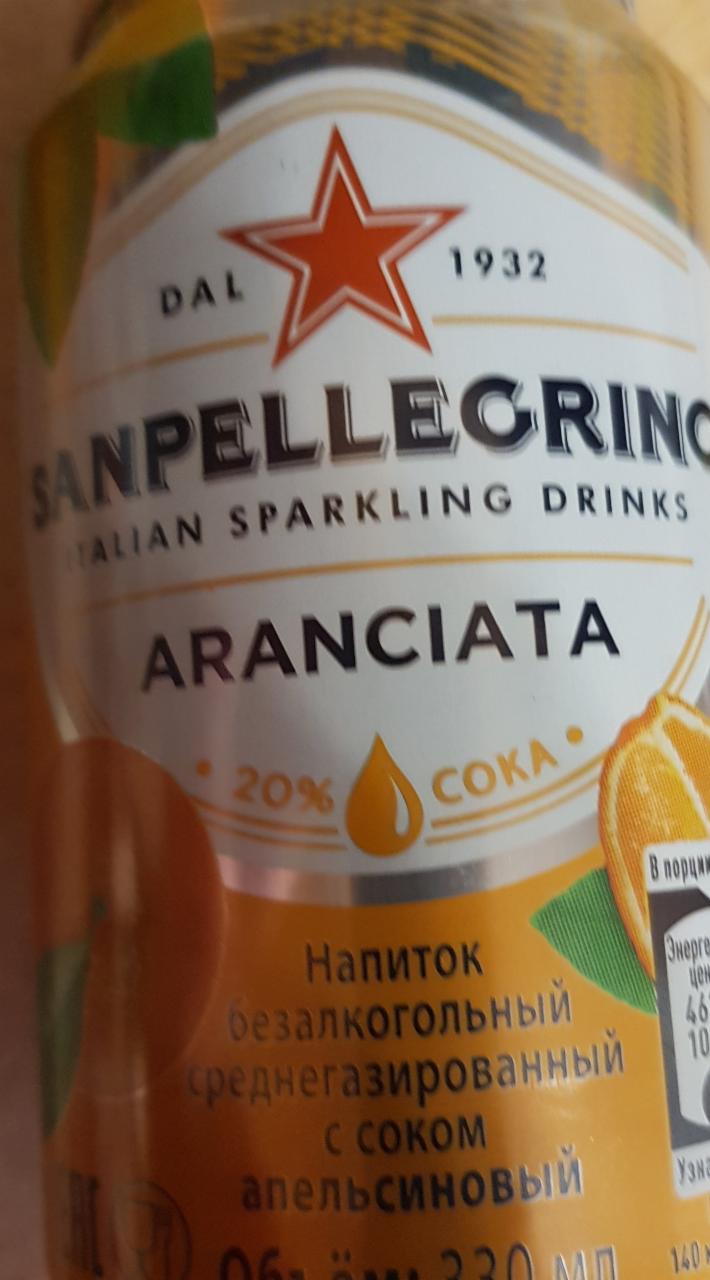 Фото - напиток Санпилегрино с апельсиновым соком Sanpellegrino