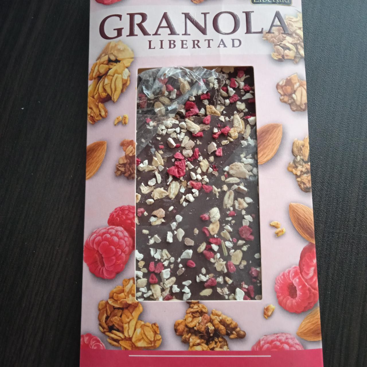 Фото - Шоколад Granola горький 70% с гранолой, малиной и миндалем Libertad