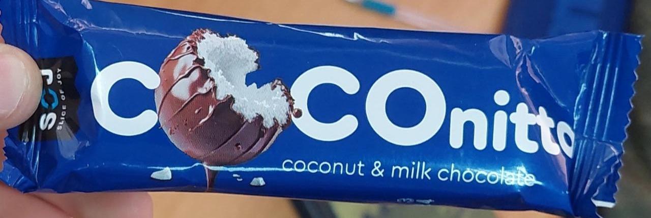 Фото - Батончик молочный шоколад и кокос SOJ