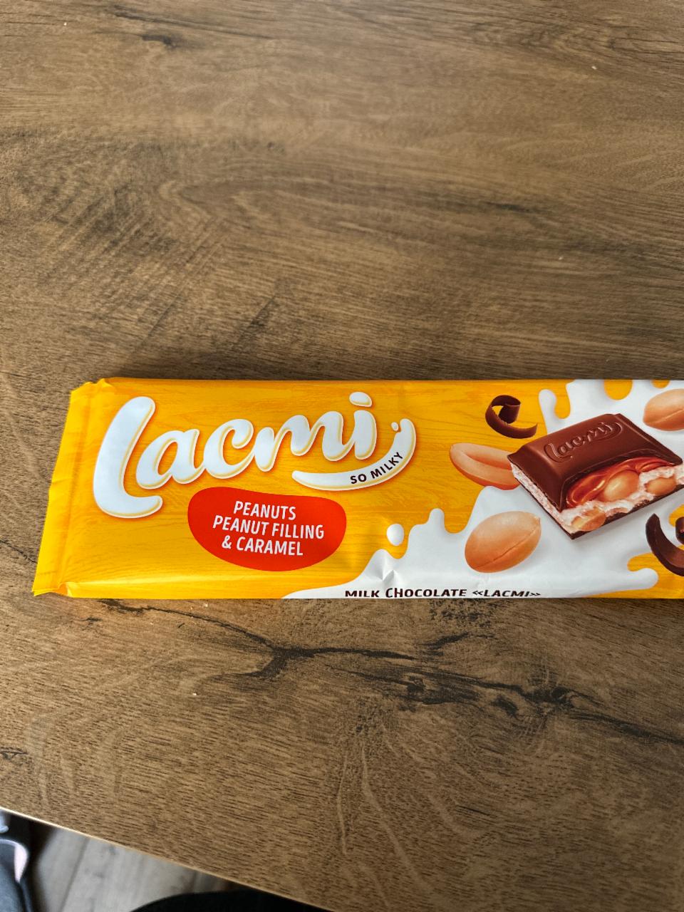 Фото - Шоколад молочный с арахисом и карамелью Lacmi Roshen