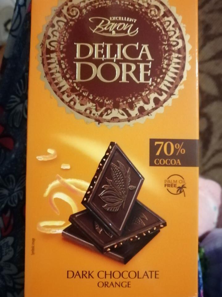 Фото - Шоколад темный 70% Апельсин Dark Chocolate Orange Delica Dore Baron